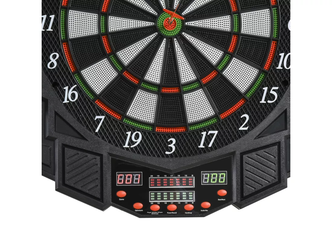 Cible jeu de fléchettes électronique 27 jeux jusqu'à 8 joueurs LED haut-parleur noir