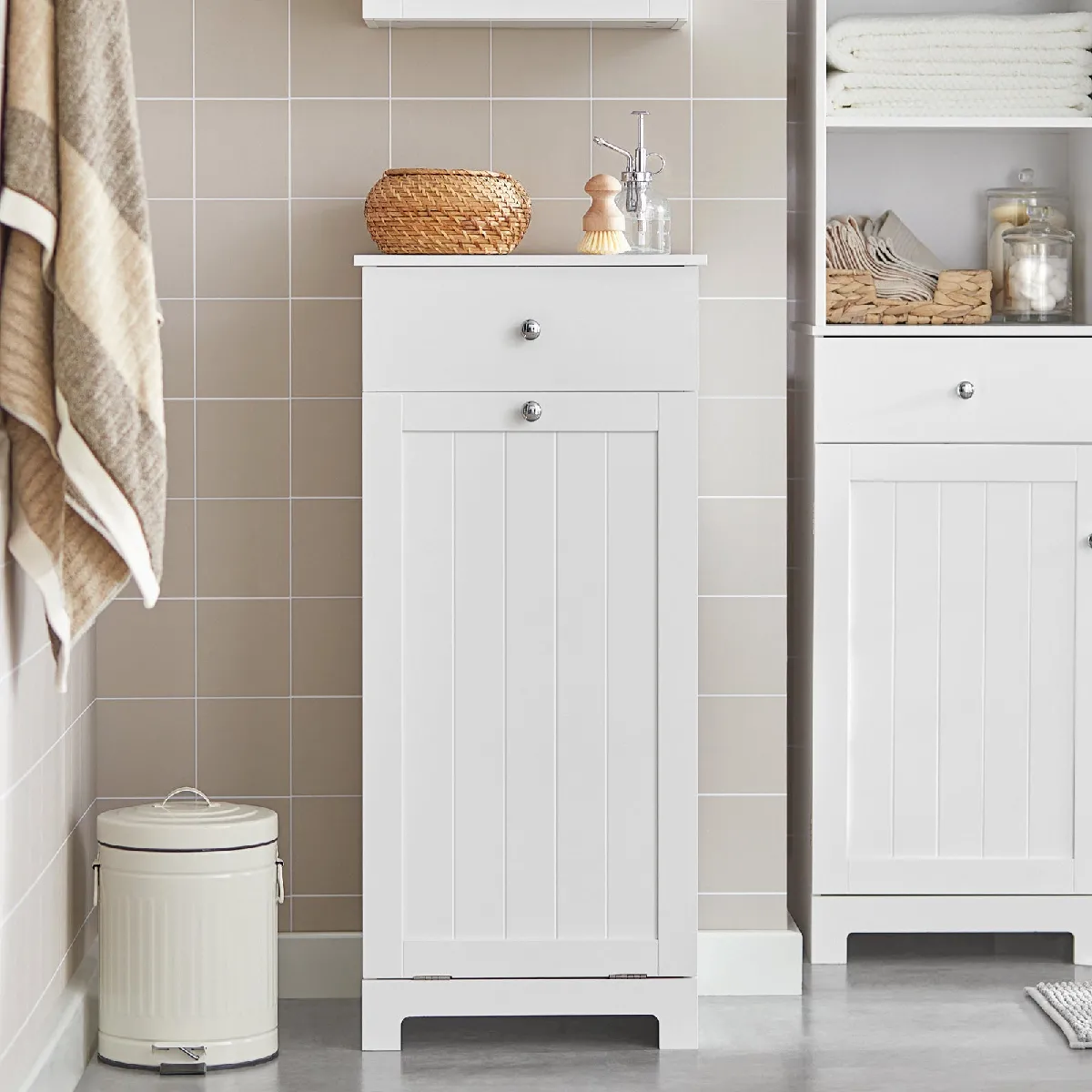 SoBuy BZR21-W Meuble bas salle de bain