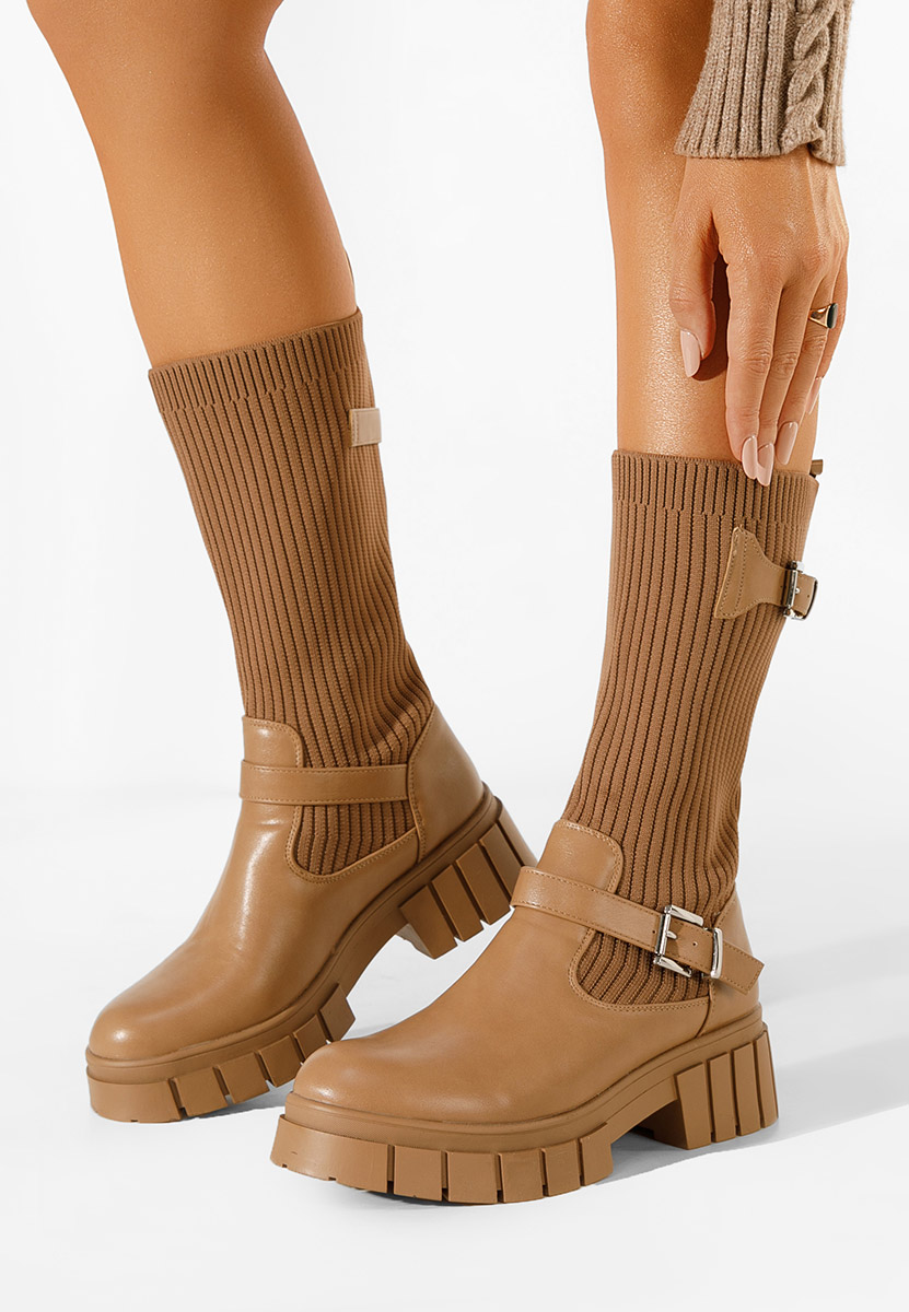 Bottes chaussettes bruns Rochelle