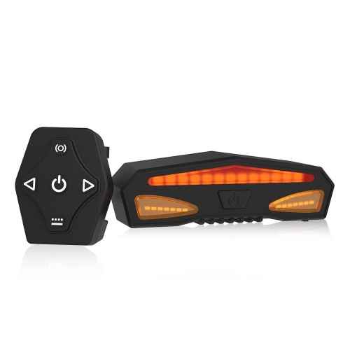 Wiederaufladbares USB Velo Blinker Rücklicht LED Bremslicht Fahrrad Warnlicht mit 3 Beleuchtungsmodi / Fernbedienung IPX4 - Schwarz