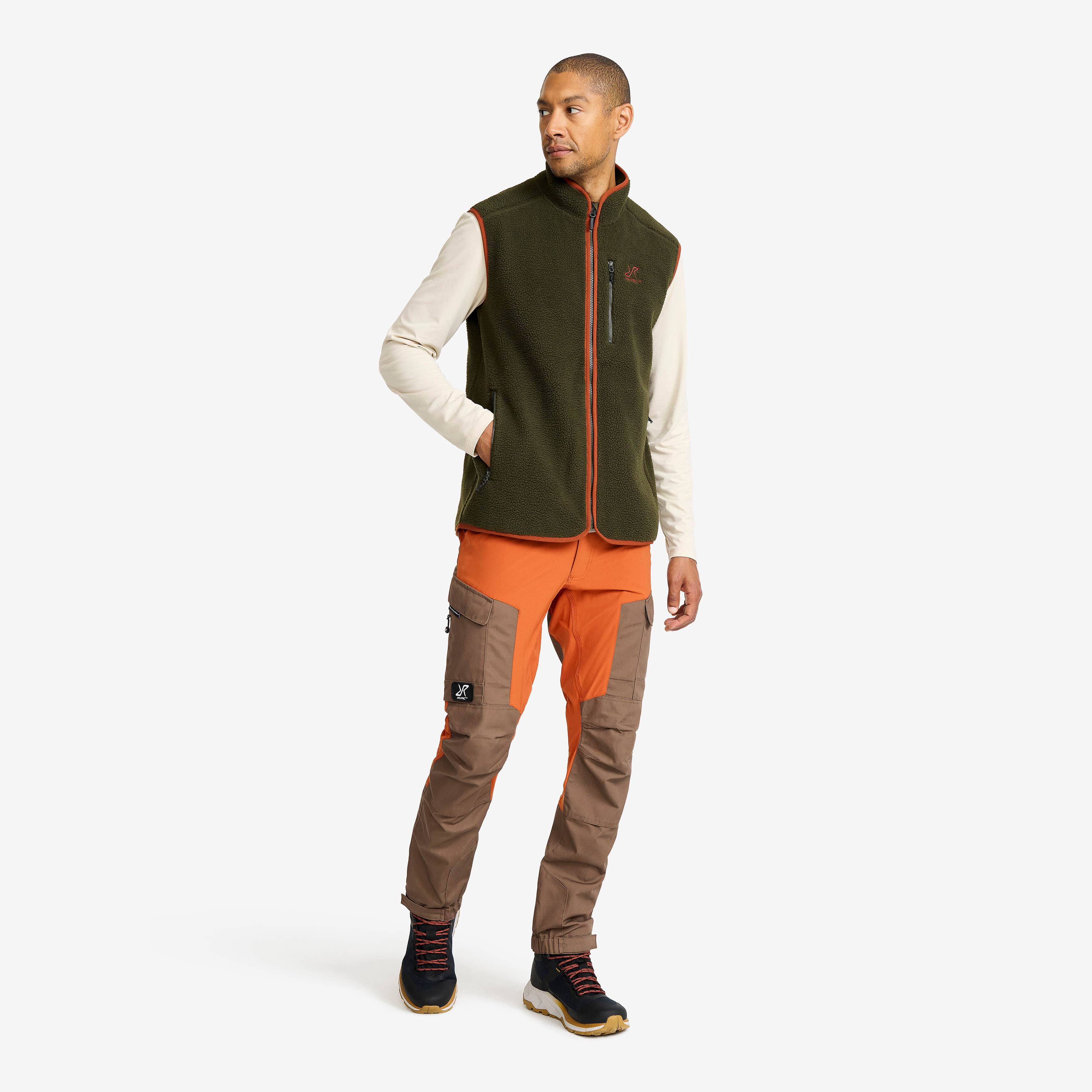 Canyon Full-zip Pile Fleece Vest Herre Forest Night/Rusty Orange