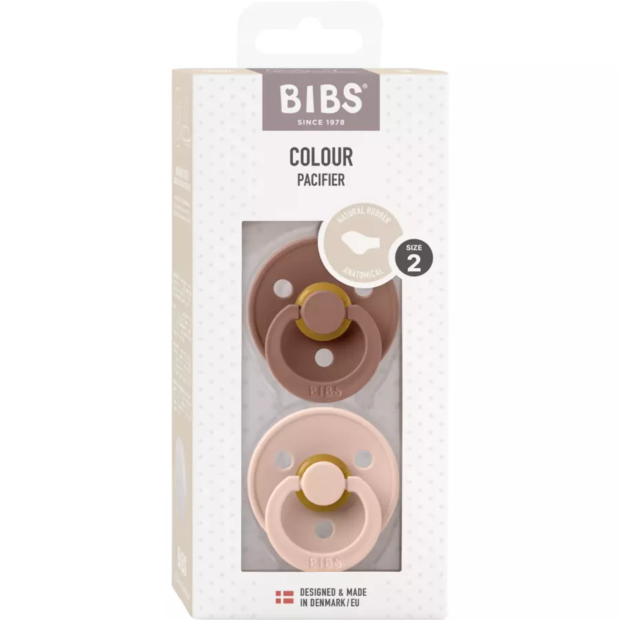 BIBS® Schnuller Colour Anatomischer Sauger Woodchuck & Blush 6-18 Monate, 2 Stk.