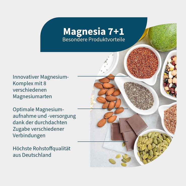 Magnesia 7 + 1 Magnesium-Komplex vegan Kapseln, 90 St