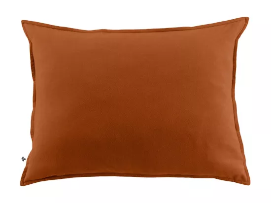 HEDDA - Taie d'Oreiller 50x70cm Flanelle de Coton Coloris Tomette