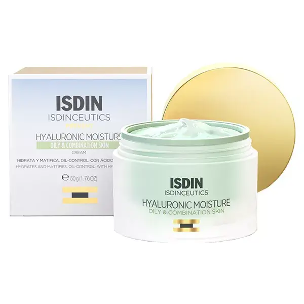 Isdin Isdinceutics Creme Hidratante Diurno com Ácido Hialurônico para Pele Oleosa 50g