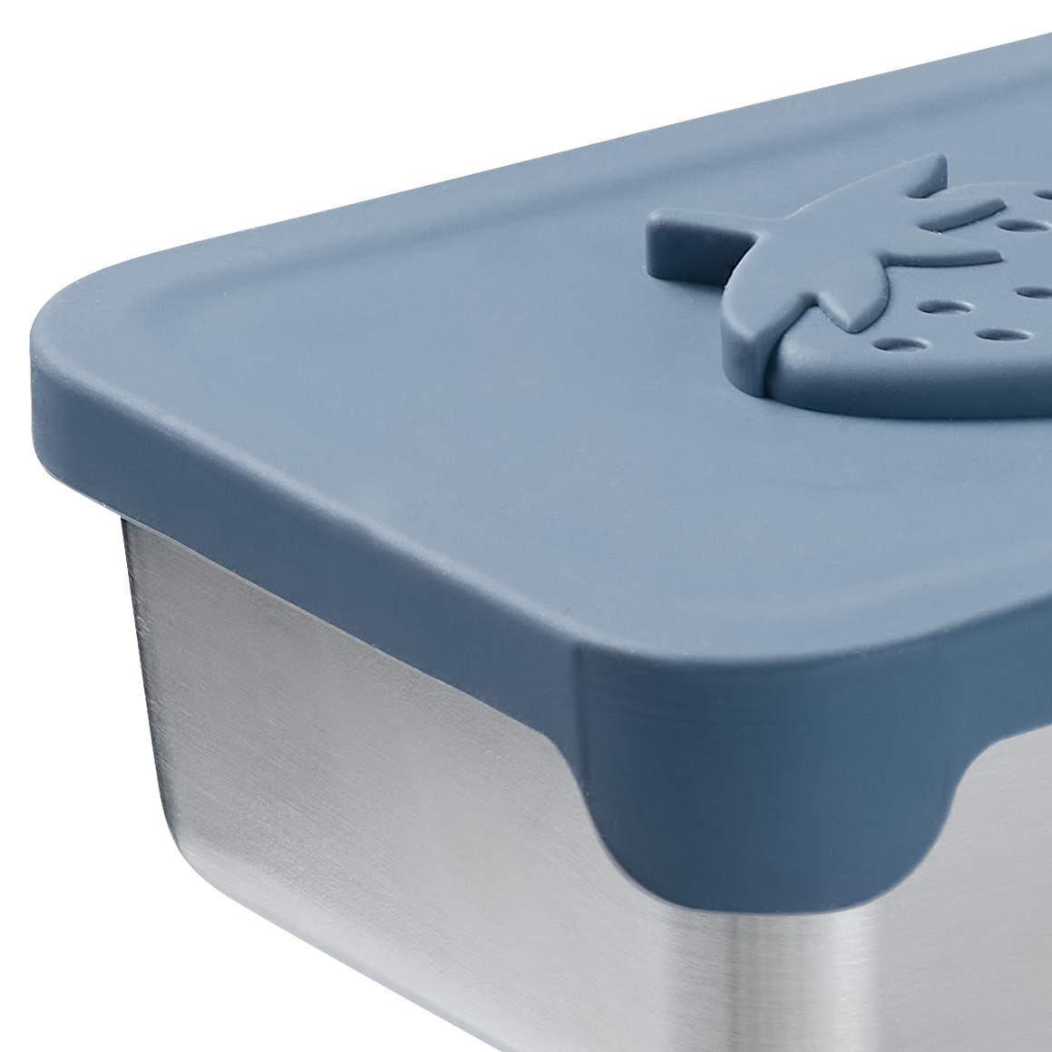 Topolino Pure Collection Kleine Brotdose aus Edelstahl blau / silber
