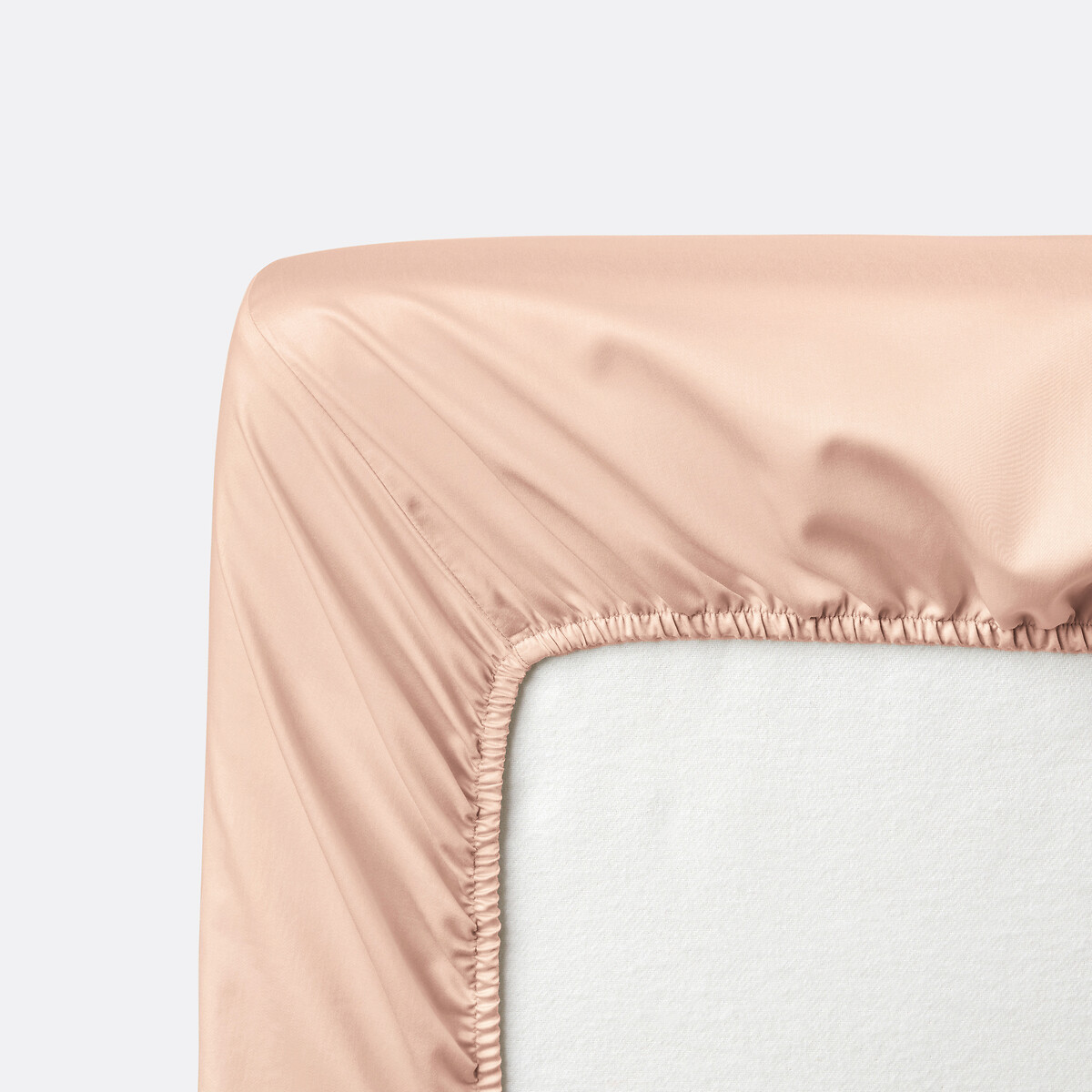 LA REDOUTE INTERIEURS<br>Lençol de algodão cetim, dobra 30 cm, Opale