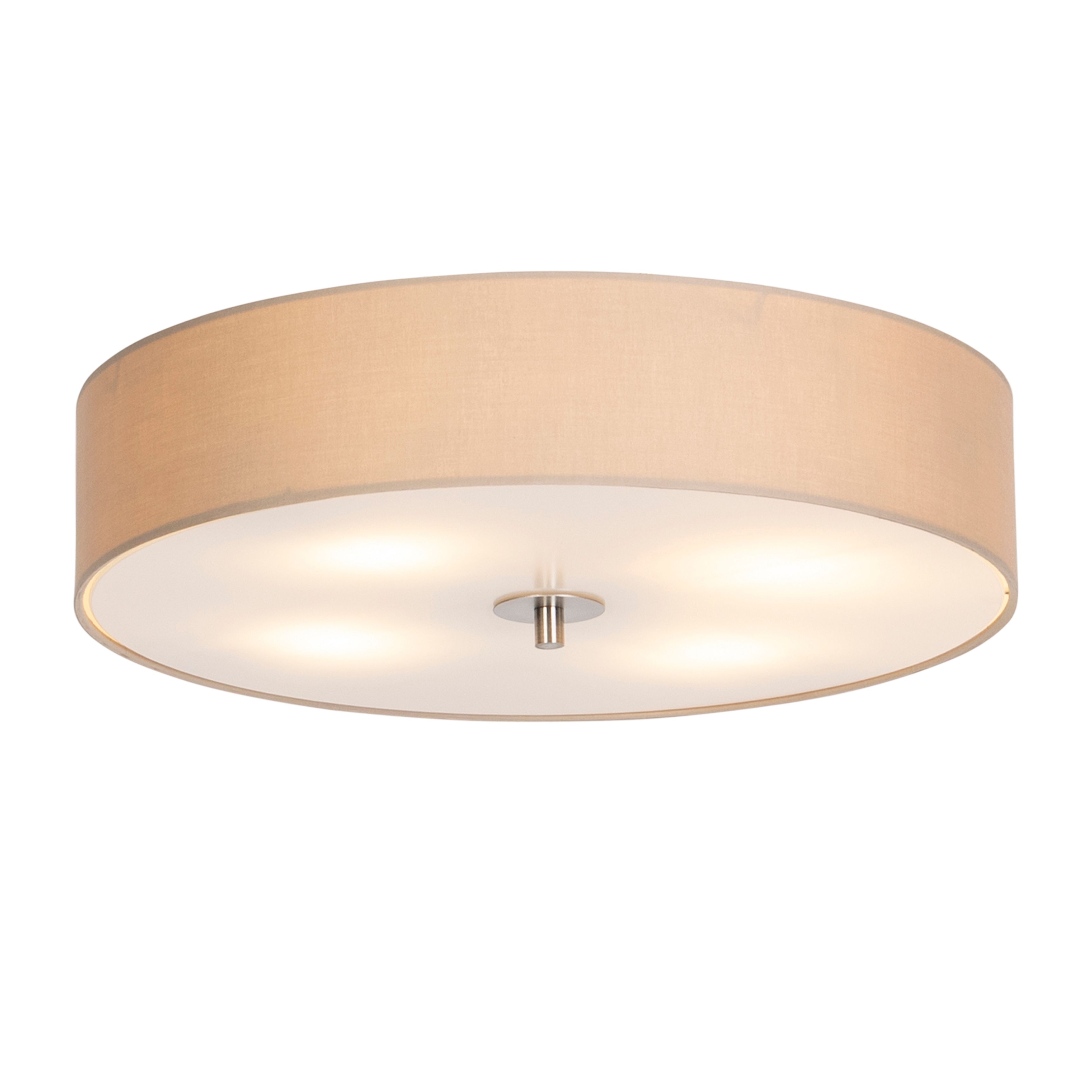 Landelijke plafondlamp beige 50 cm - Drum