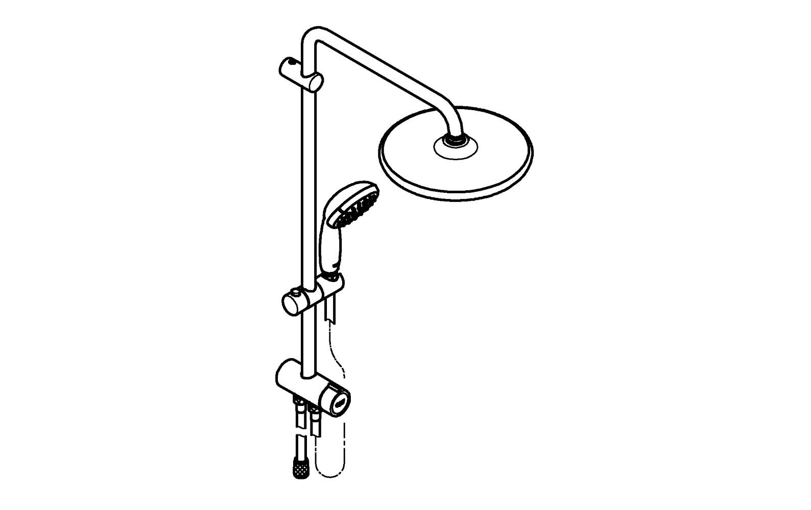 Duschsystem Vitalio Start System 250<br>Duschsystem mit Umstellung für die Wandmontage