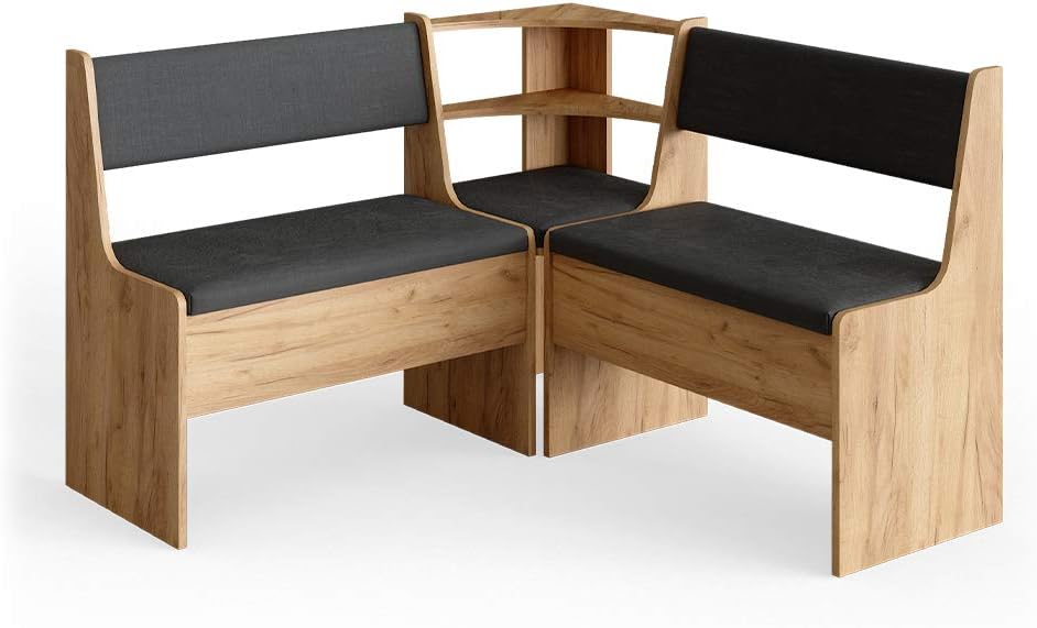 Vicco Esszimmer-Eckbank Roman, Goldkraft Eiche, 76.6 x 41.5 cm