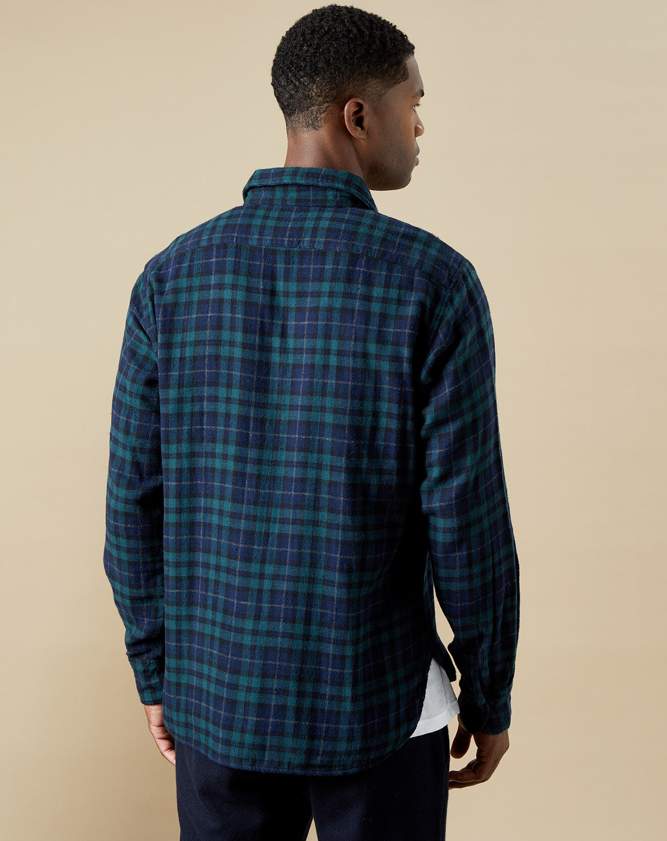 Hartford Surchemise en Flanelle slim Percey navy/vert/marron