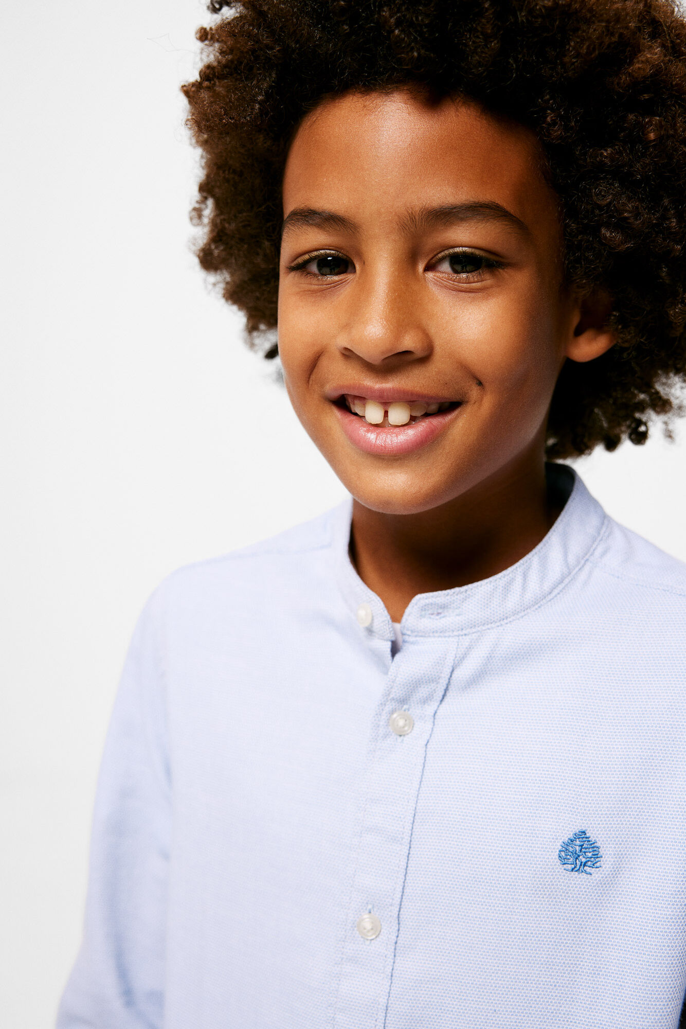 Camisa de gola Mao para meninos