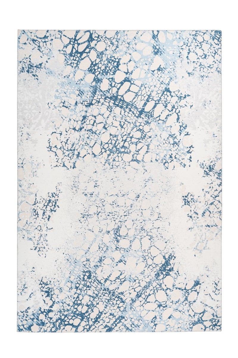 Platgeweven vloerkleed Nebuluxe Crème / Blauw Modern 80 x 150 cm