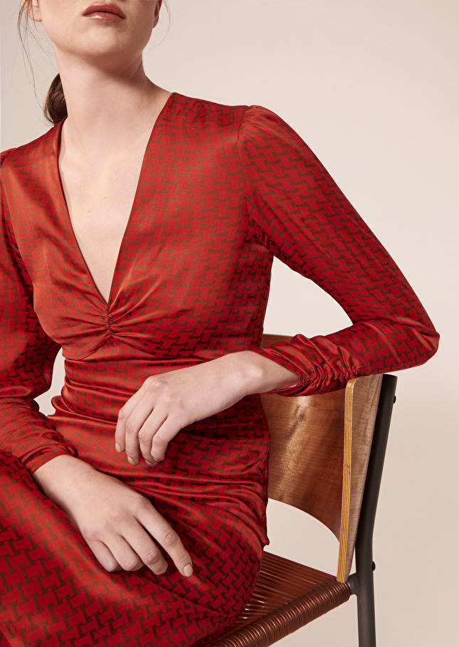 Robe Reinerouge imprimée monogramme