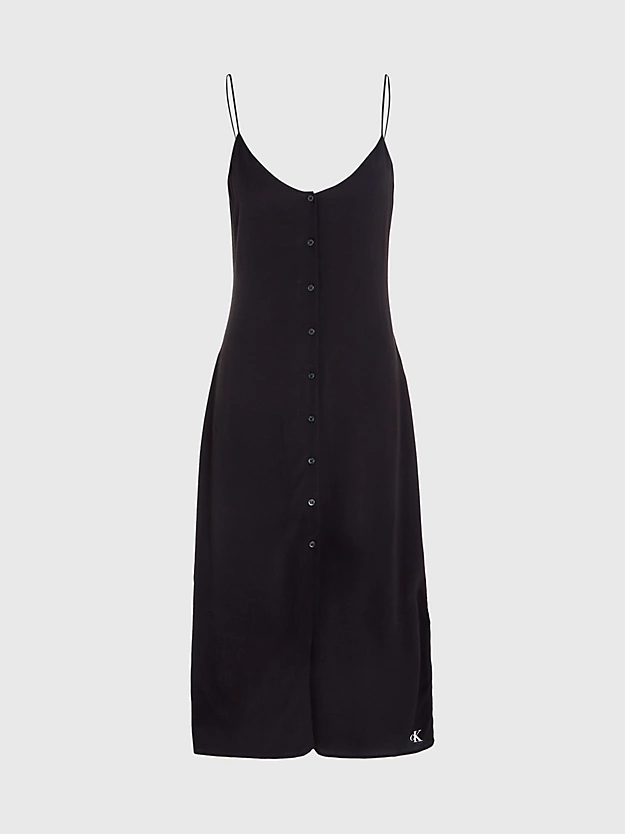 Vestido midi de chiffon com botões