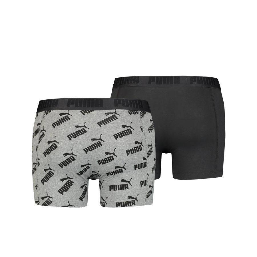PUMA Shorts Boxer AOP 2-Pack - Gris/Noir