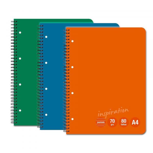 Staples Caderno Espiral Inspiration, A4 80 Fls Pautado 1un.