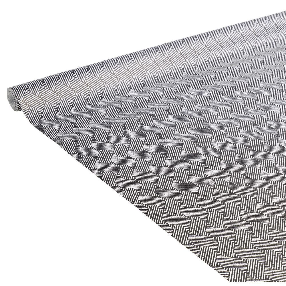 Nappe en papier motif géométrique blanc et noir 1,20x6m