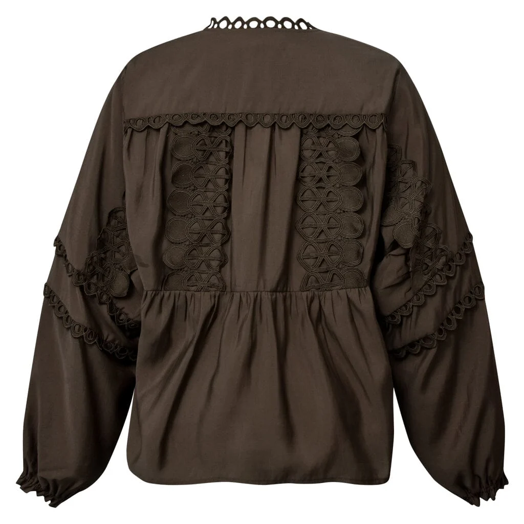 Gossia Kaiago Lace Blouse coffee