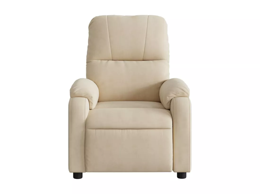 Fauteuil inclinable crème tissu microfibre