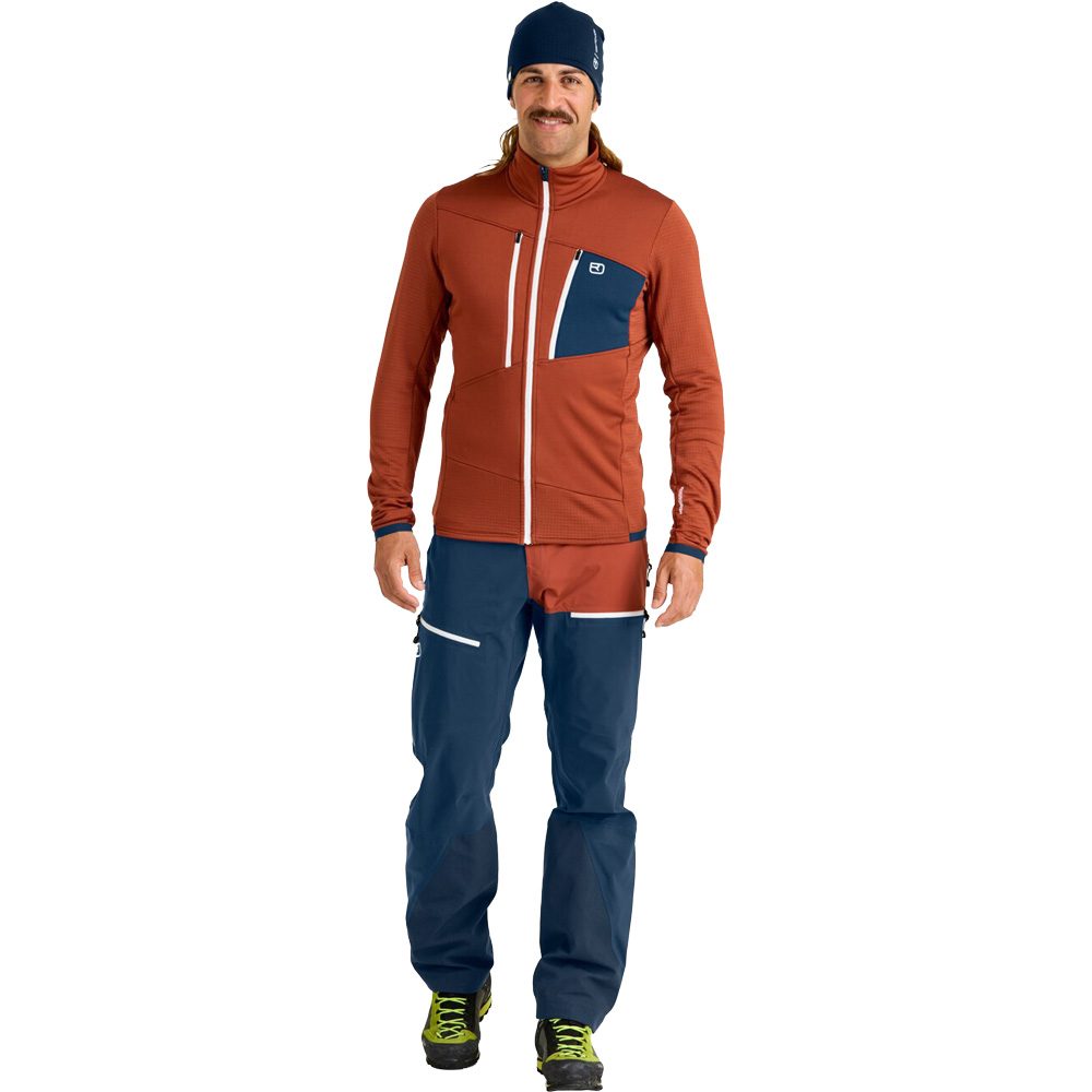 ORTOVOX Fleece Grid Jacke Herren clay orange