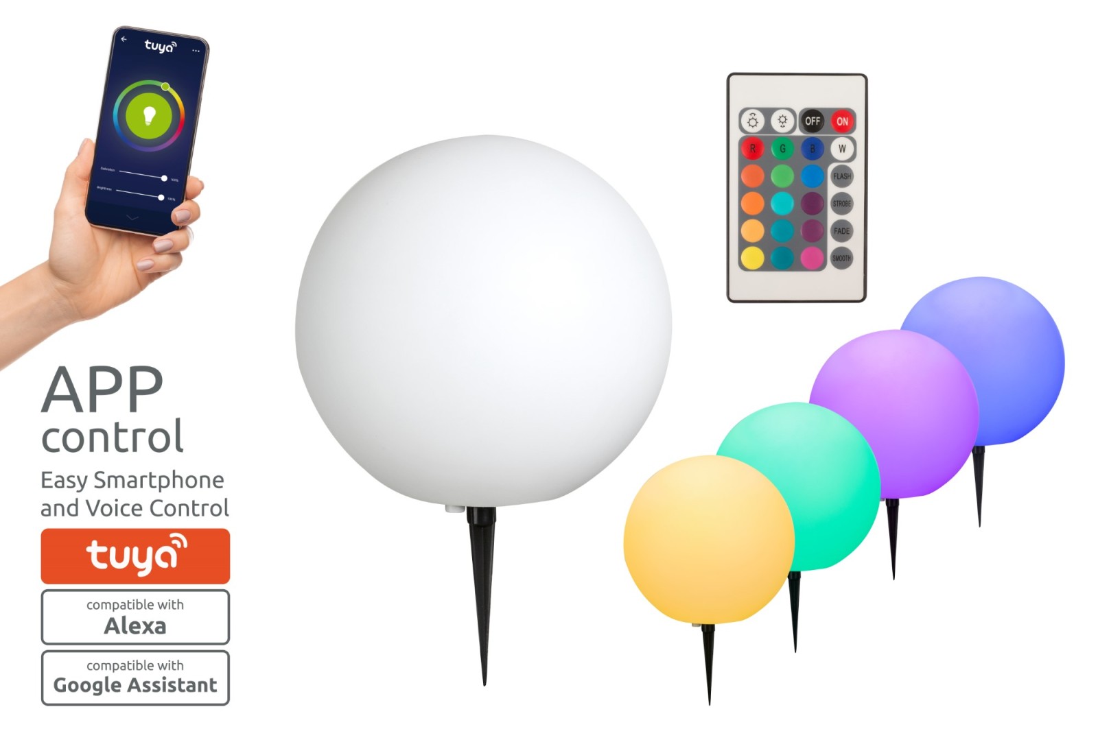 Außenleuchte - weiß - Smart Home - Ø 30 cm