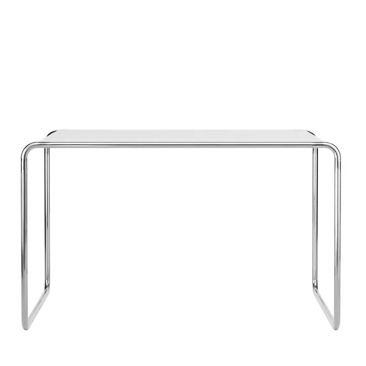 Thonet - S 285/0 Schreibtisch, Chrom / Esche reinweiss offenporig lackiert (RAL 9010)