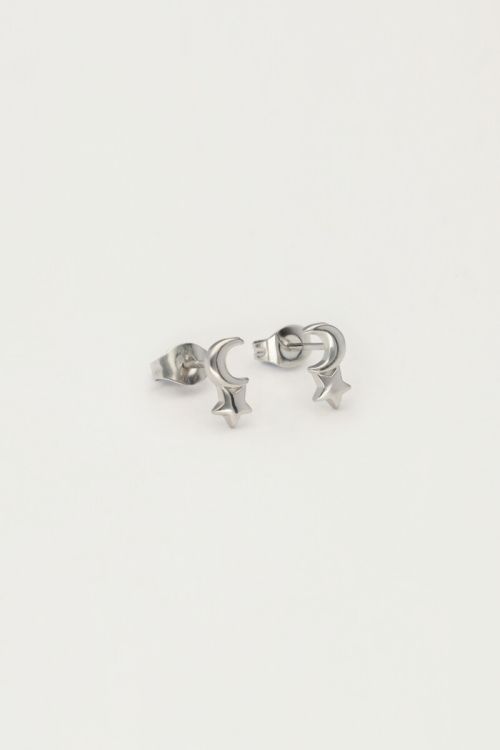 Studs met mini maan en ster
