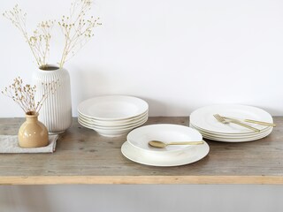 CreaTable Tafelservice FLEUR ROYAL 12-teilig creme weiß