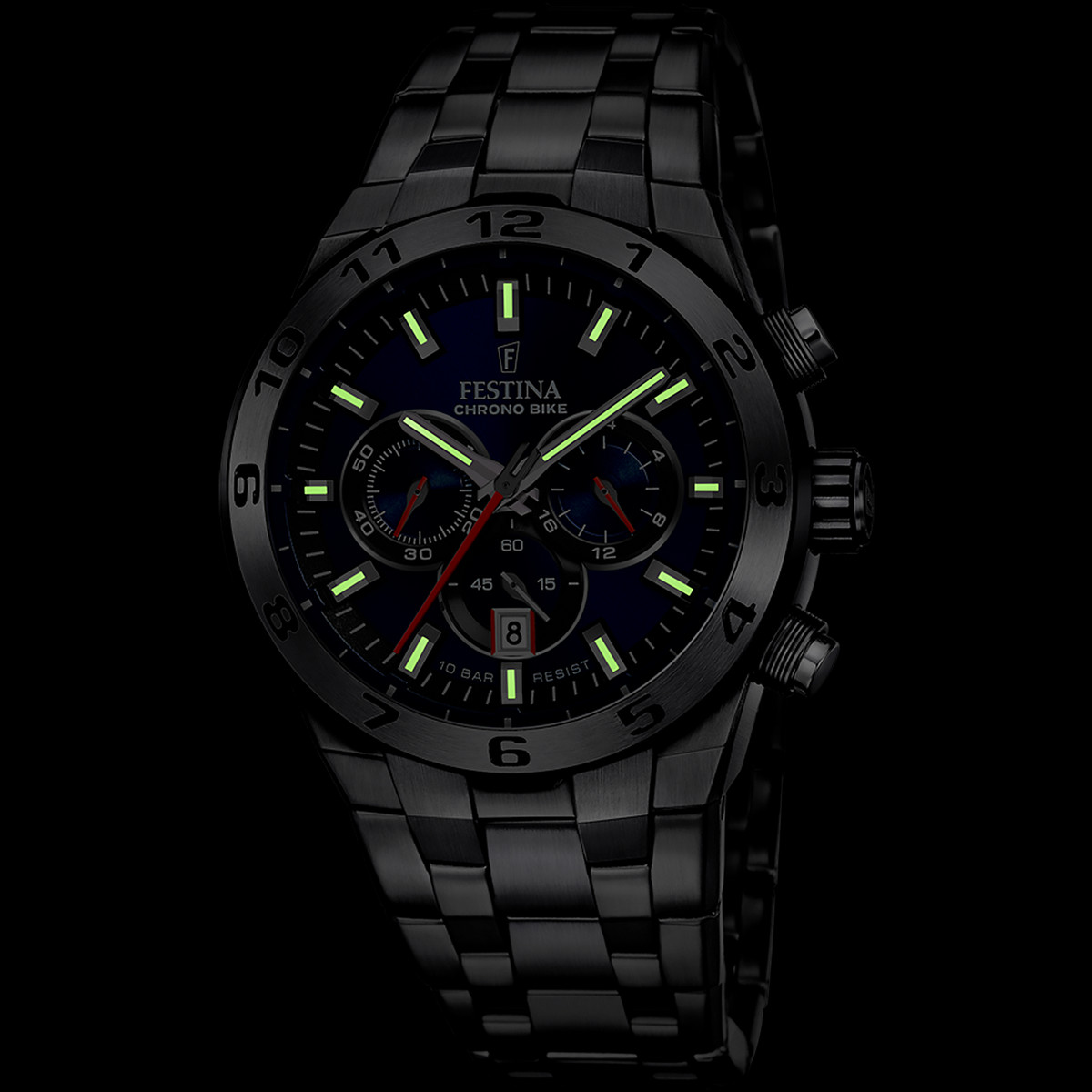 Montre FESTINA chrono Bike homme chronographe, bracelet acier