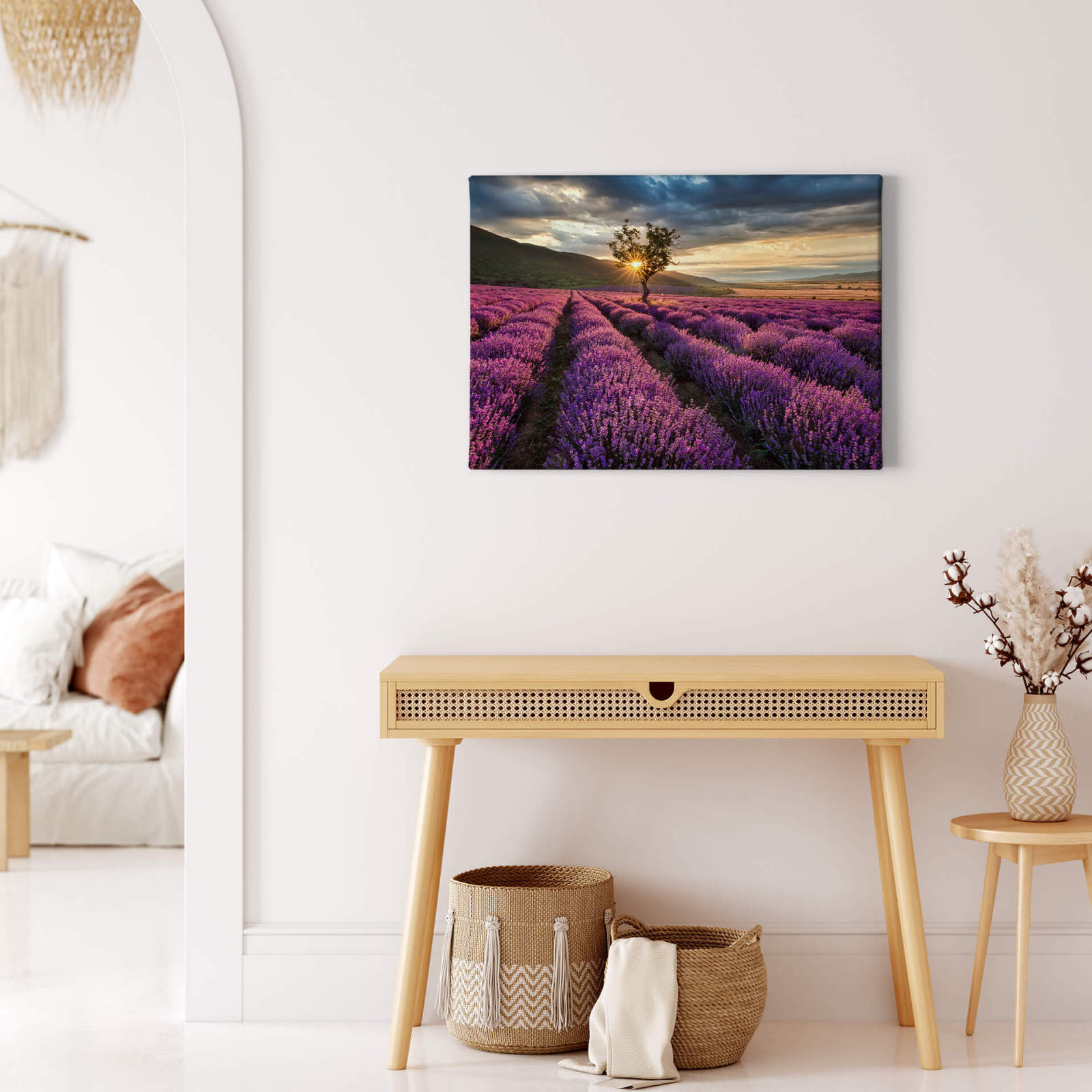 Leinwandbild LAVENDELFELDER - violett - 70x50 cm