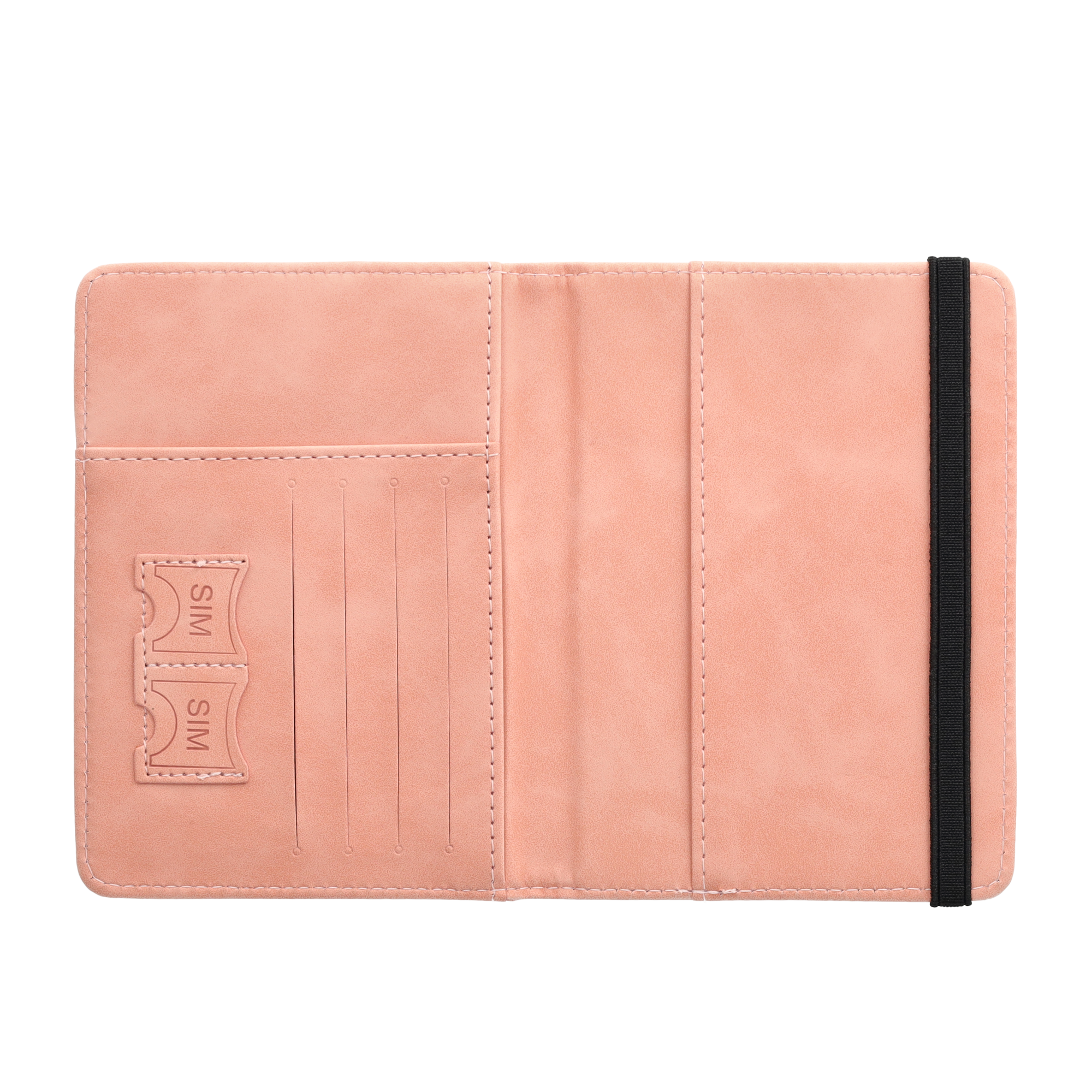 Reisepass Leder Schutzhülle Passport Etui mit Visitenkarten- / SIM Karten- / Geldfach (RFID Schutz) - Rosa