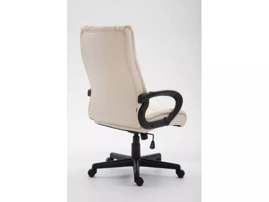 Chaise de bureau - Similicuir & Noir - Crème - XL Sparta