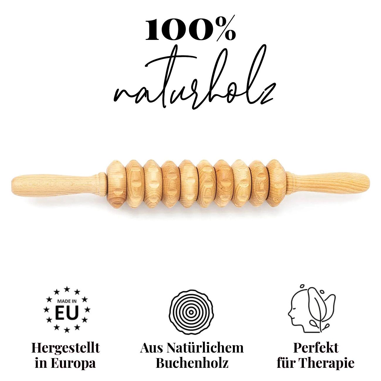 tuuli Holz-Cellulite-Massage-Körperroller Lymphatic Drainage Massager Maderotherapie