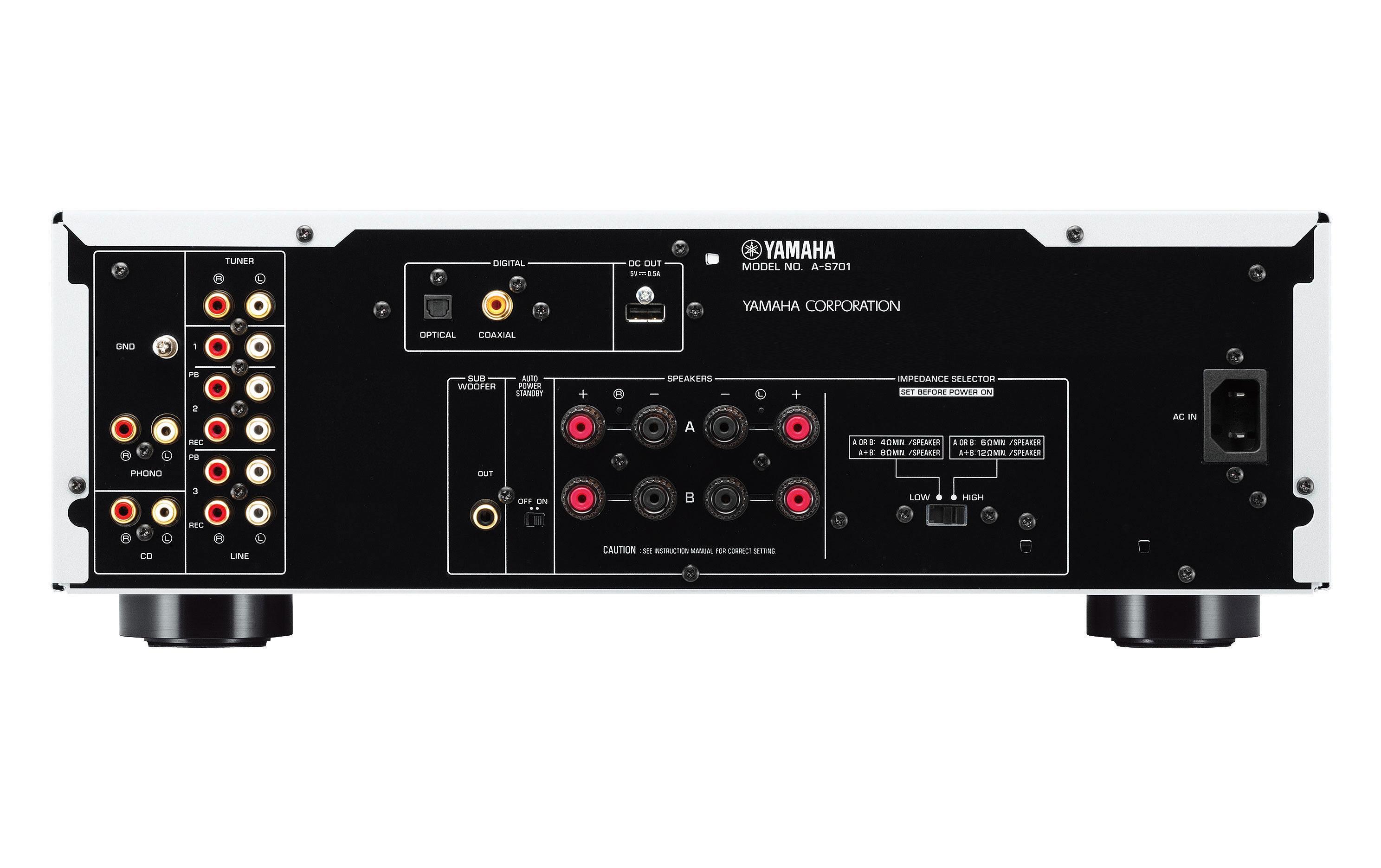 Stereo-Verstärker A-S701 Silber<br>Leistungsfähiger Vollverstärker mit Subwooferanschluss