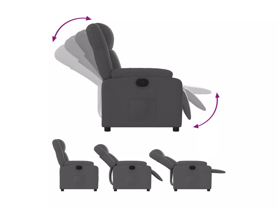 Fauteuil inclinable Gris foncé Tissu