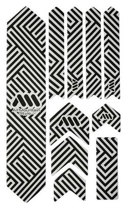 Kit Protection de Cadre All Mountain Style Honeycomb XL 10 pcs - Maze / Transparent