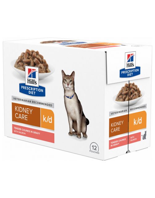 Hill's Prescription Diet K\/D Kidney Care Maaltijdzakjes - Kattenvoer - Zalm 12x85 g