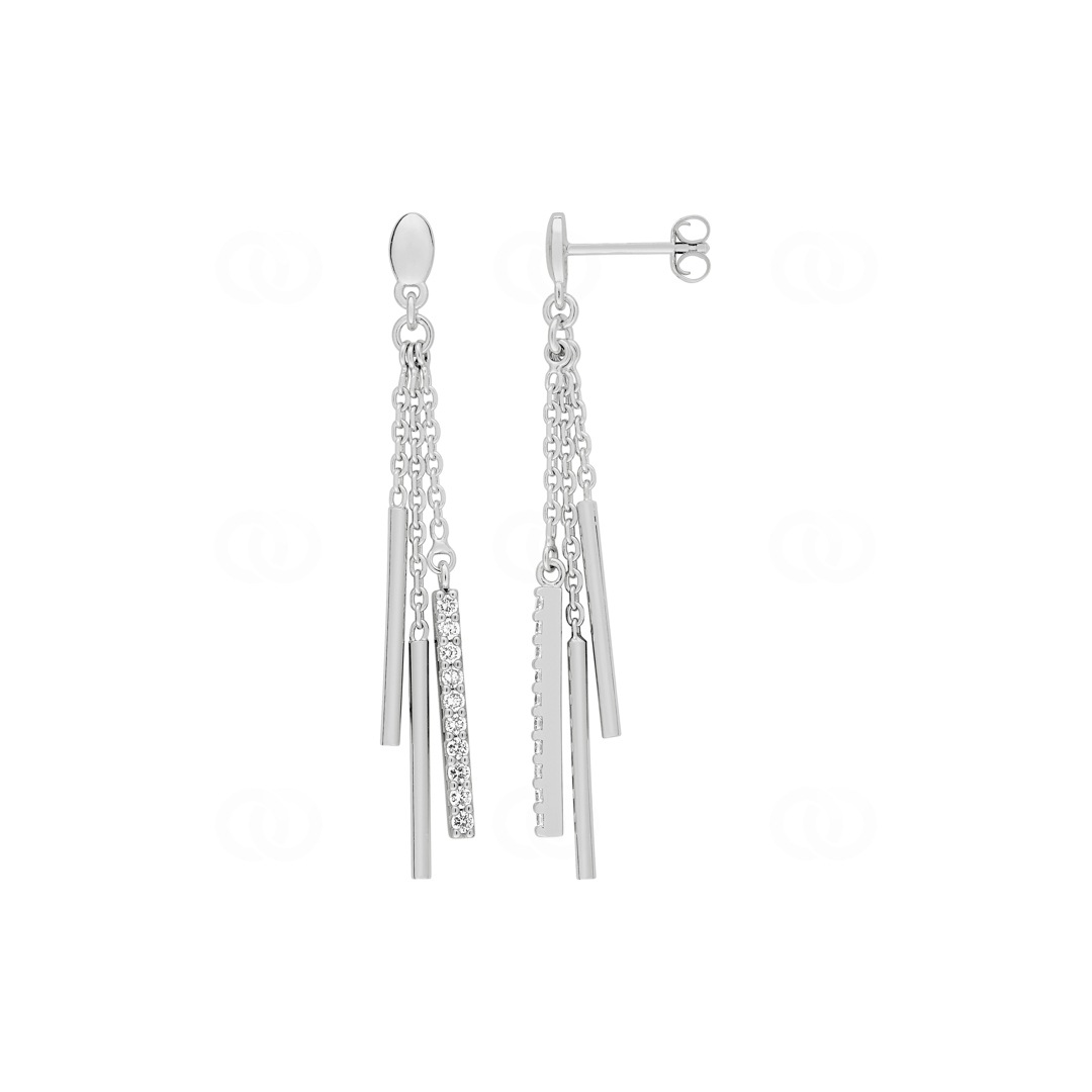 Ohrhänger 925 Silber rhodiniert mit Zirkonia