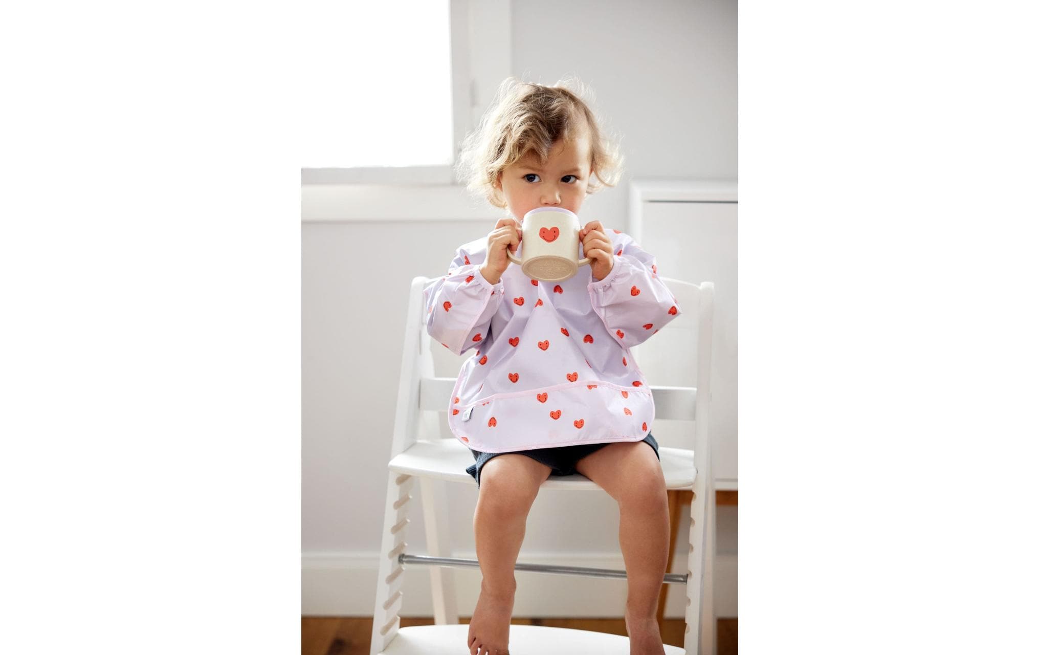 Ärmel-Lätzchen 2er Set Heart Lavender 80 x 36 cmLangarm-Lätzchen Happy Rascals für Kinder