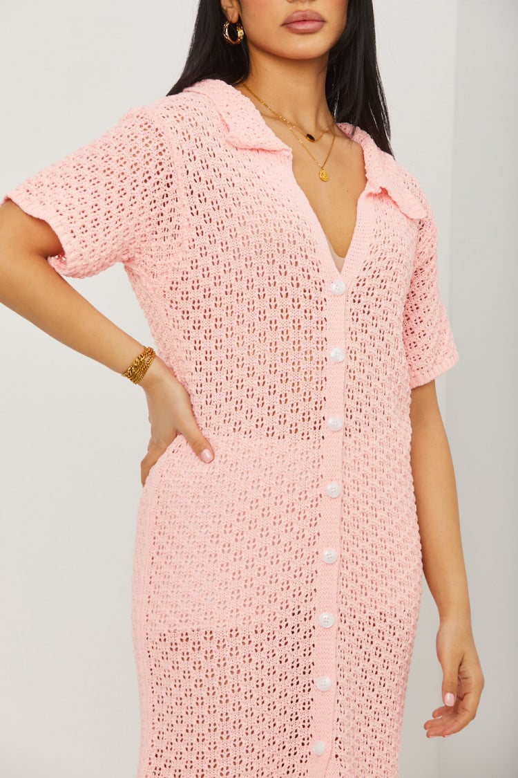 Robe rose ajouré