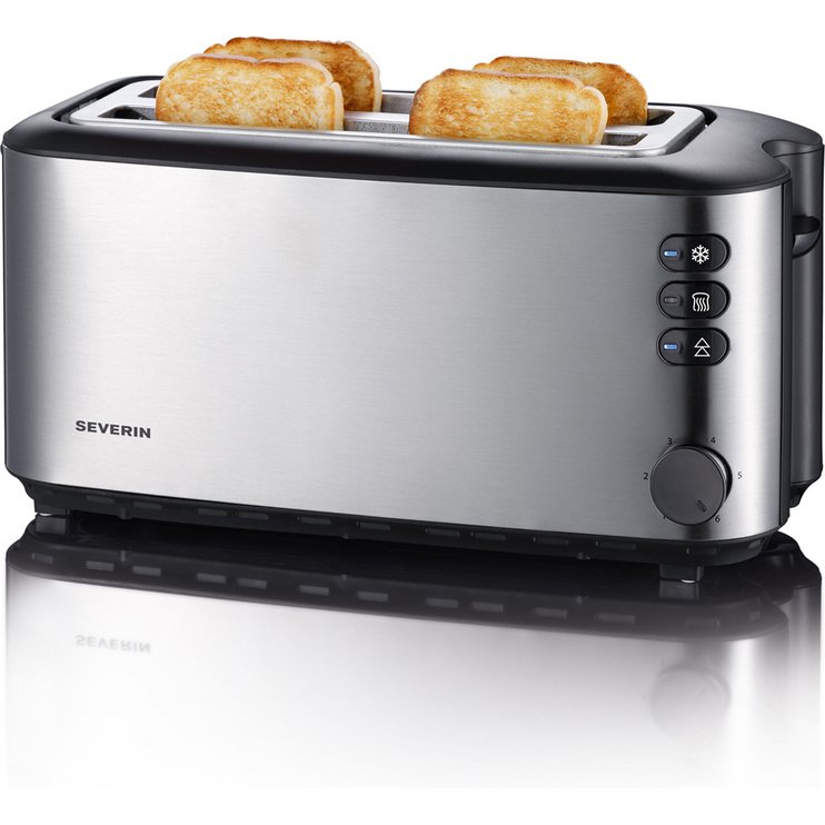 Grille-pain pour 4 tranches AT 2509, inox / noir