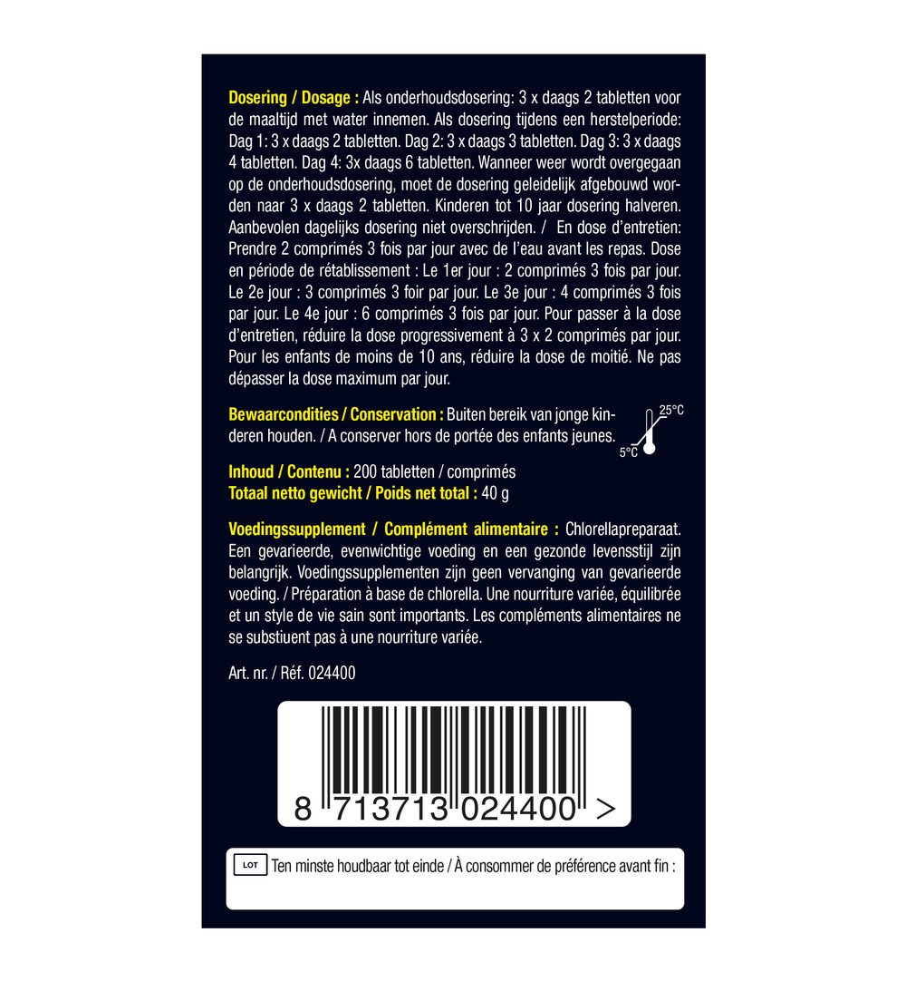 Lucovitaal Chlorella 100% Puur (200 tabletten)