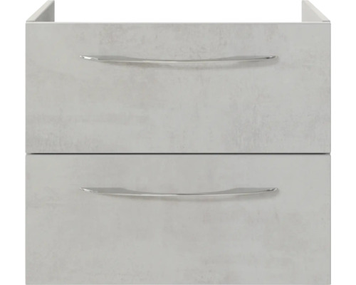 3-delige badkamermeubelset Pelipal serie 4035 BxHxD 60 x 200 x 45 cm, fronten grijs, met witte keramische wastafel en keramische spoelbak, badmeubel, spiegelkast met LED-verlichting, chromen greep, 40350600111030