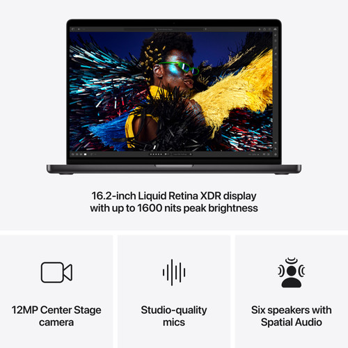 Apple MacBook Pro 16 inch M4 Pro (14 core CPU/20 core GPU) 24GB/512GB Spacezwart AZERTY