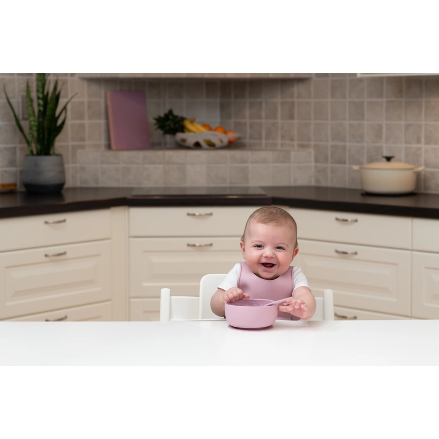 everyday® baby Silikon Esslernschüssel mit Saugfuß, purple rose