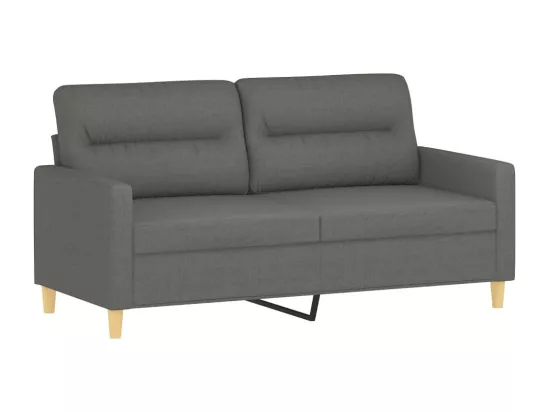 Canapé à 2 places Gris foncé 140 cm Tissu