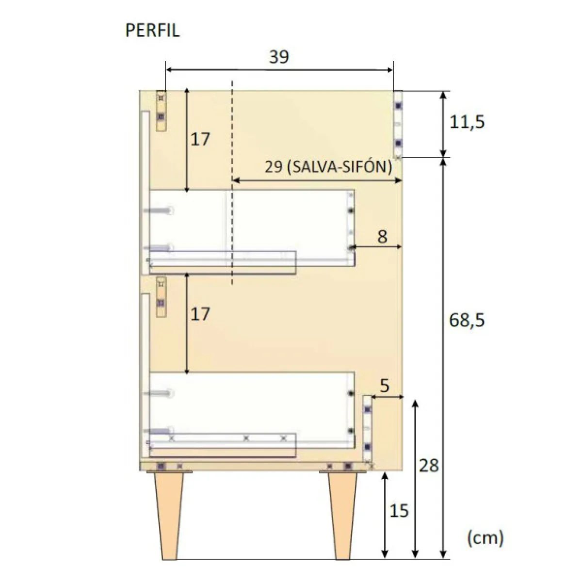 Dansmamaison Meuble bain chêne/Blanc brillant - NAVERO