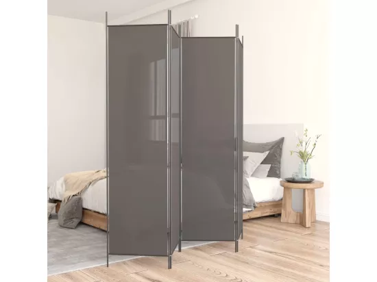 Cloison de séparation 4 panneaux Anthracite 200x200 cm Tissu