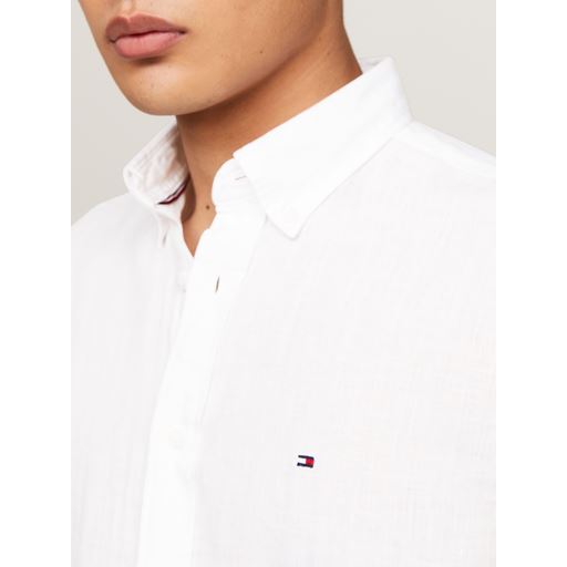 Tommy Hilfiger Pigment Dyed Hørskjorte, Optic White, 3XL